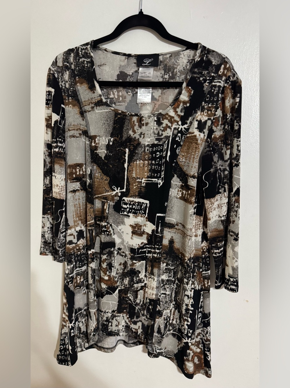 Libra Square Neck Abstract Print Tunic size Large